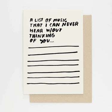 A List of Music Card