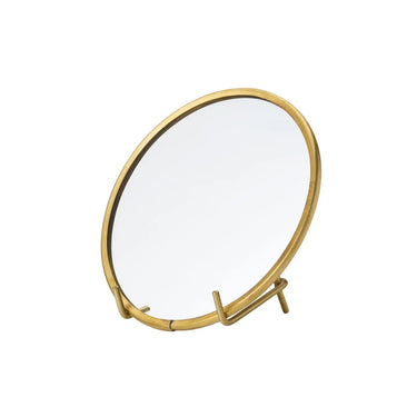 Round Brass Framed Mirror