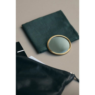 Small Round Brass Framed Mirror