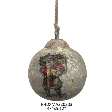 Vintage Santa Bearing Gifts Ball Ornament