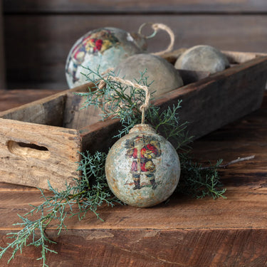 Vintage Santa Bearing Gifts Ball Ornament