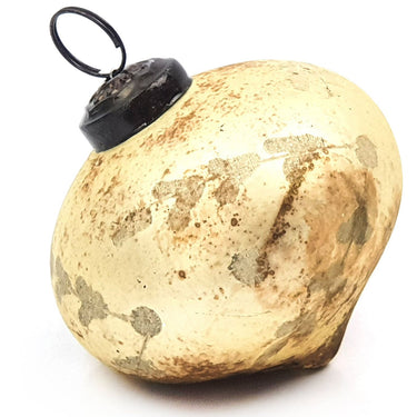 Etched Matte Gold Onion-Shaped Ornament