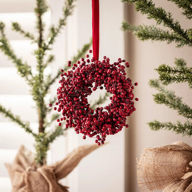 Wooden Bead Berry Wreath