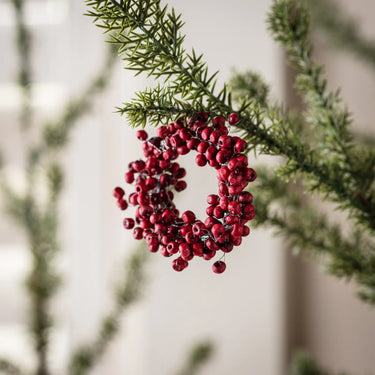 Wooden Bead Berry Wreath