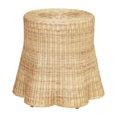 Rattan Woven Skirt Side Table