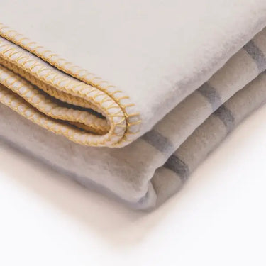 Grey/Yellow Stitching Striped Recycled Cotton Blanket