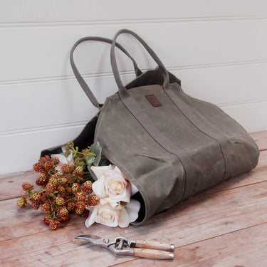 Waxed Canvas Log + Flower Holder